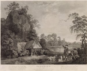 Caccia, tavola 1, inciso da William Woollett, 1769